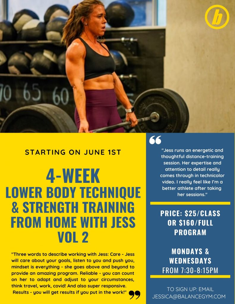 Join Jess Falborn in a 4-week lower-body training program.